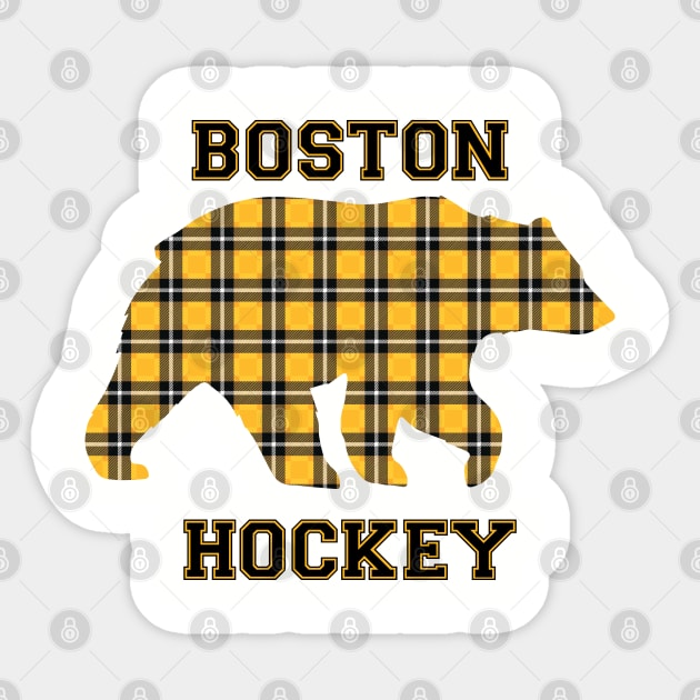 Plaid Boston Hockey Sticker by Designs by Dro